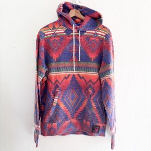 Vintage Ralph Lauren Polo Country Southwestern Aztec Fleece Hoodie Size M